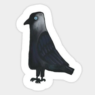 Blue eyed  Cartoon jackdaw Sticker